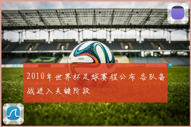 2010年世界杯足球赛程公布 各队备战进入关键阶段